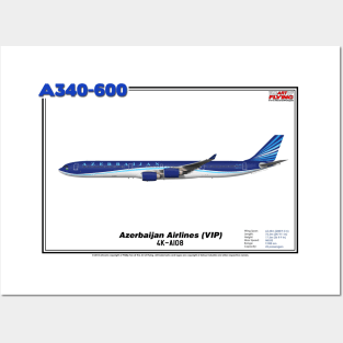 Airbus A340-600 - Azerbaijan Airlines (Art Print) Posters and Art